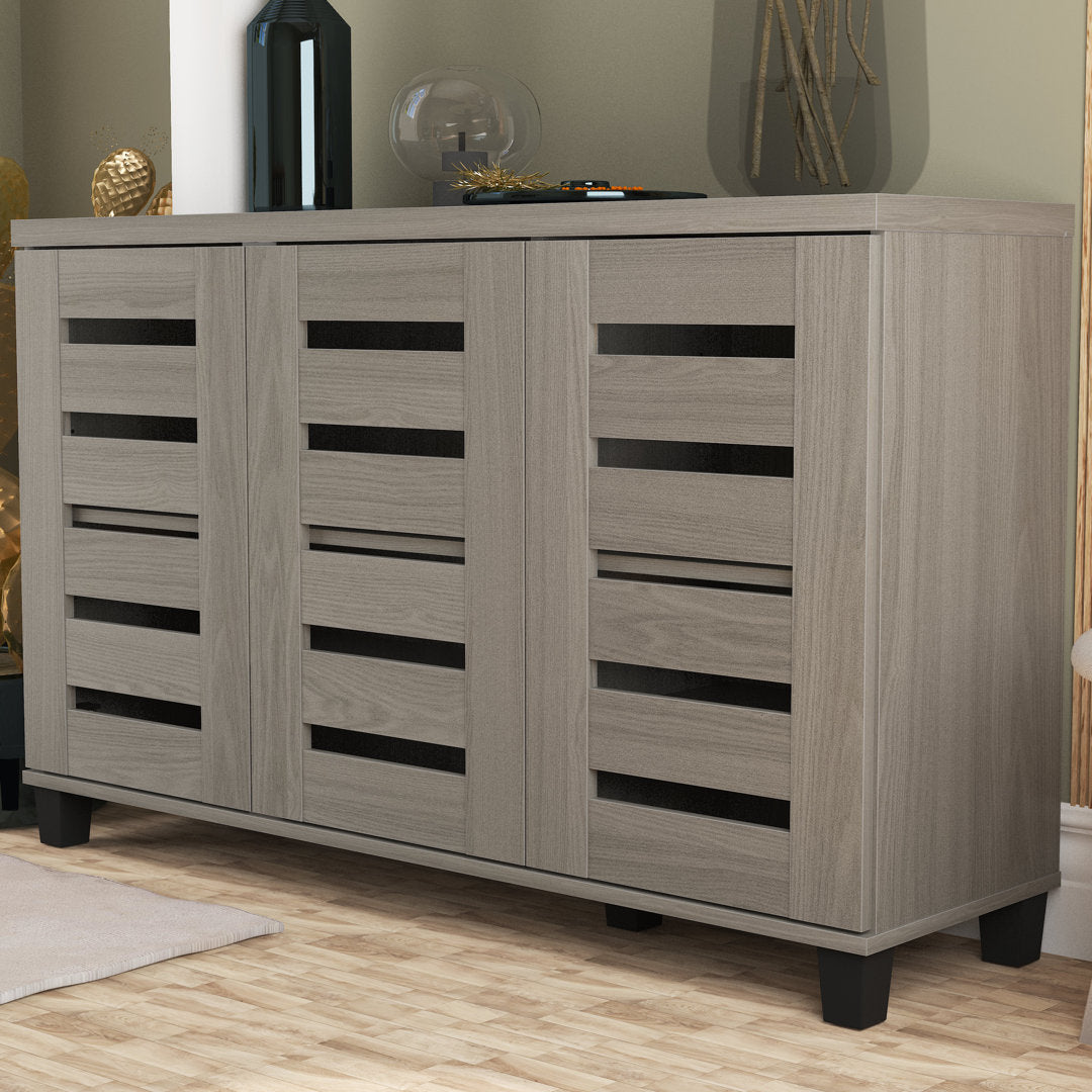 Lismore 16 Pair Shoe Storage Cabinet Steelside™ Finish: Warm Gray Oak