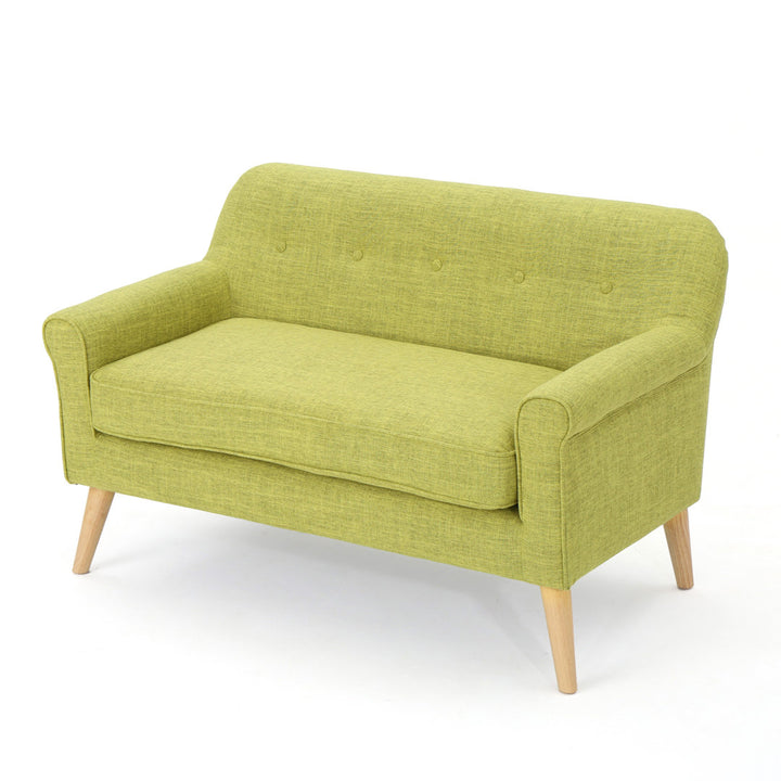Deby 49.75" Flared Arm Loveseat George Oliver Upholstery Color: Muted Green Polyester