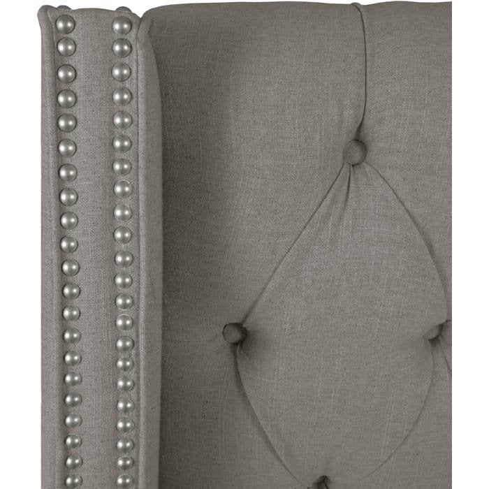 Annabel Upholstered Wingback Bed Kelly Clarkson Home Size: Queen Body Fabric: Classic Gray Linen
