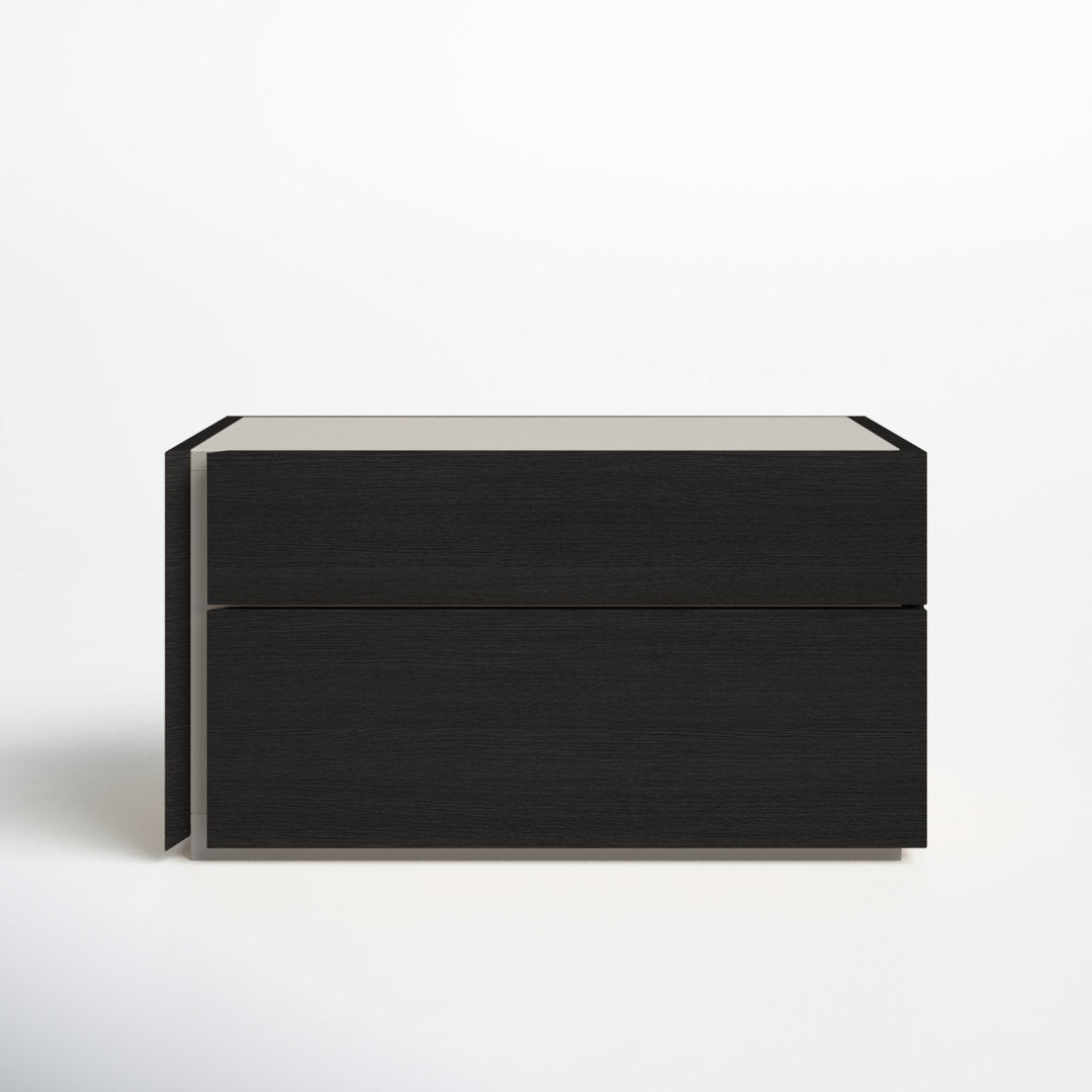 Mcgruder 2-Drawer Nightstand Wade Logan® Color: Wenge/Light Gray Door Configuration: Left