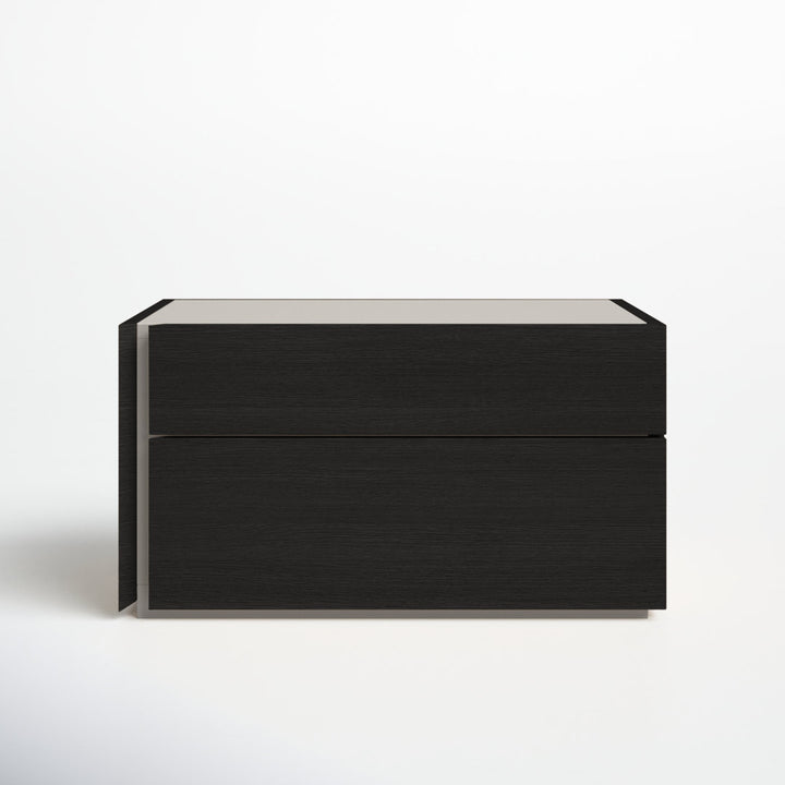 Mcgruder 2-Drawer Nightstand Wade Logan® Color: Wenge/Light Gray Door Configuration: Left