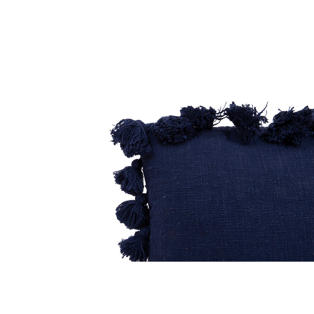 Vivienne Luxurious Square Cotton Pillow Cover and Insert Kelly Clarkson Home Color: Navy Blue