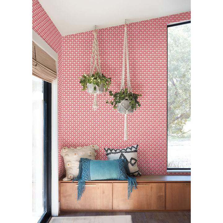 Stacked Scallops Wallpaper Magnolia Home Color: Pink