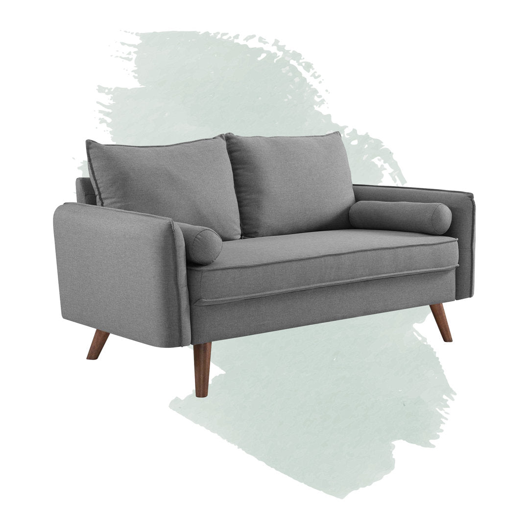 Modway Revive Upholstered Fabric Loveseat Modway Upholstery Color: Light Grey Velvet