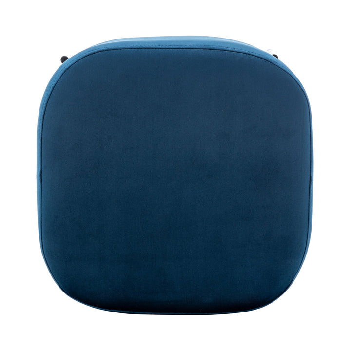 Ohman 16.5'' Wide Square Cube Ottoman Mercury Row® Leg Color: Black Body Fabric: Navy Velvet