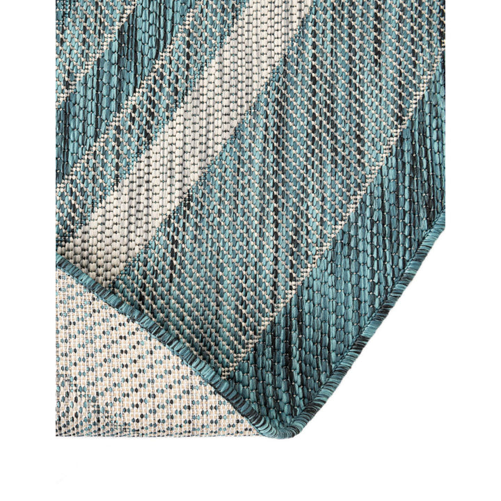 Sevil Teal/Beige/Gray Indoor / Outdoor Rug Breakwater Bay Rug Size: Round 4'