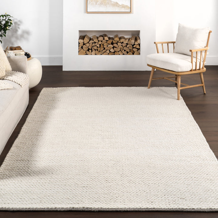 Dunanney Hand Braided Ivory Area Rug Dakota Fields Rug Size: Square 5'