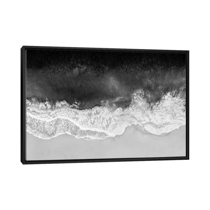 Waves in Black, Gray and White by Maggie Olsen Mercury Row® Size: 32" H x 48" W x 1.5" D Format: Black Framed Canvas