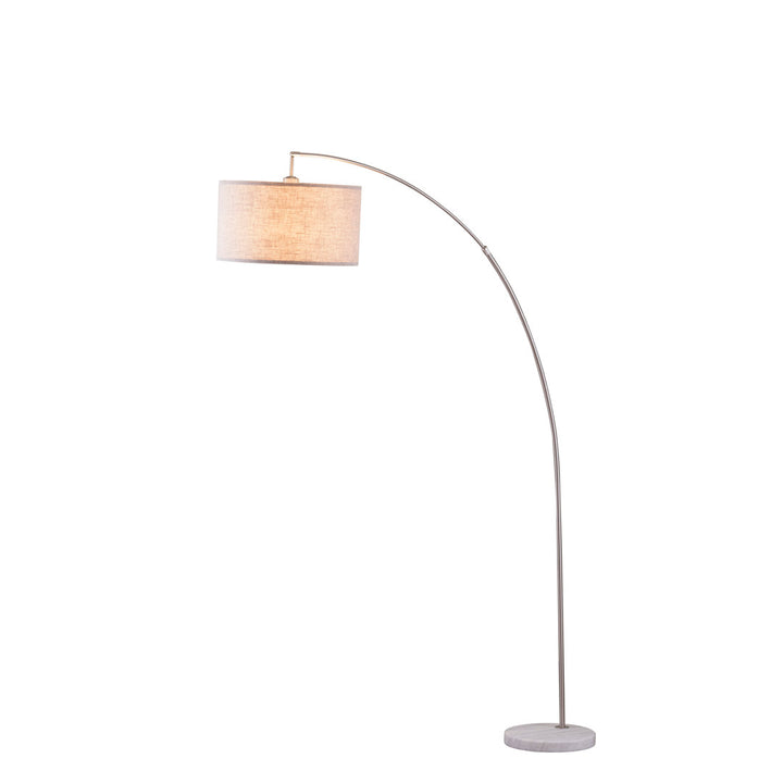 Hartington 77" Arched Floor Lamp Brayden Studio® Base Color: White, Shade Color: White