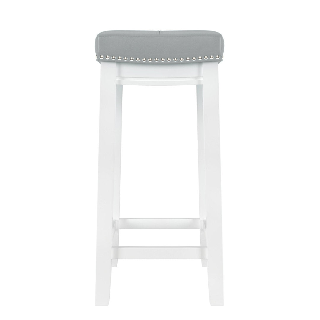 Arlyce Counter & Bar Solid Wood Backless Stool with Upholstered Seat Lark Manor™ Seat Height: Counter Stool (26.5" Seat Height)