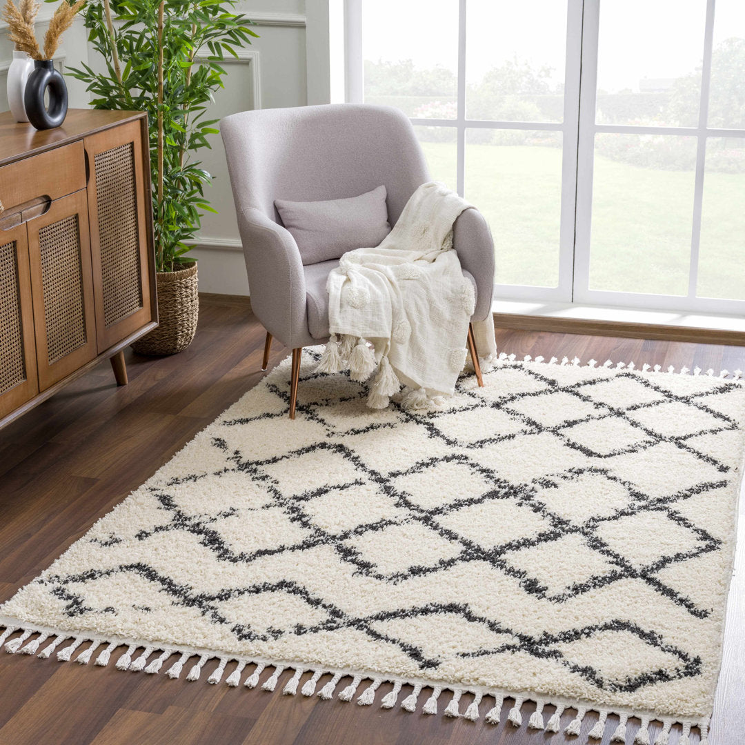 Adeife Moroccan Beige Area Rug Foundry Select Rug Size: Rectangle 7'10" x 10'