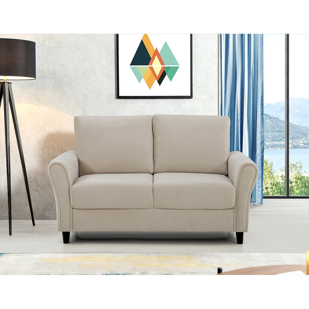 William Street Flared Arm Sofa House of Hampton® Size: 33.46" x 58.27" x 30.32" Fabric: Rose