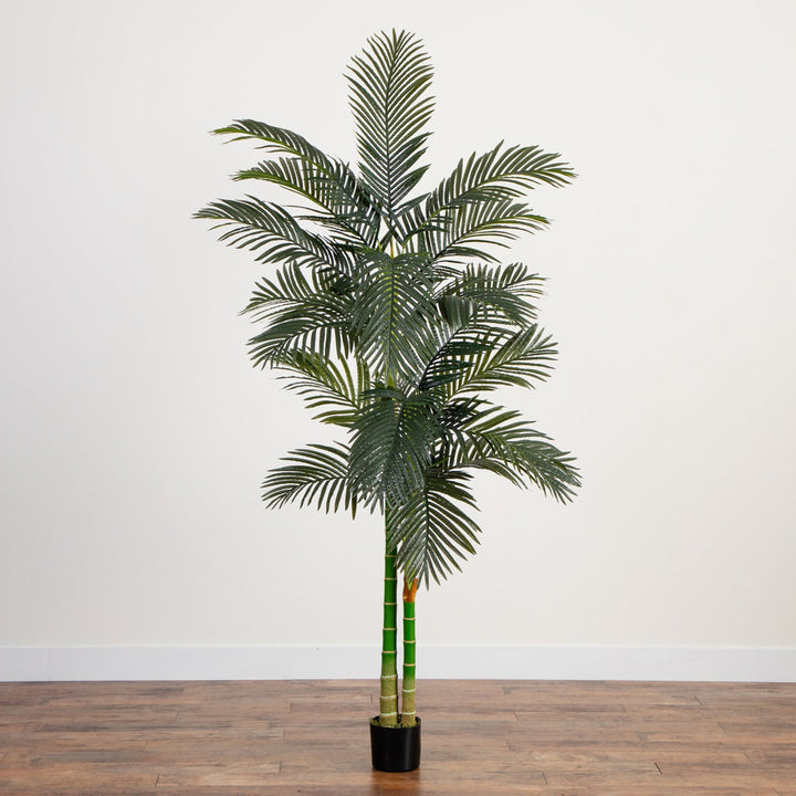 96" Artificial Cane Palm Tree in Pot Bay Isle Home™