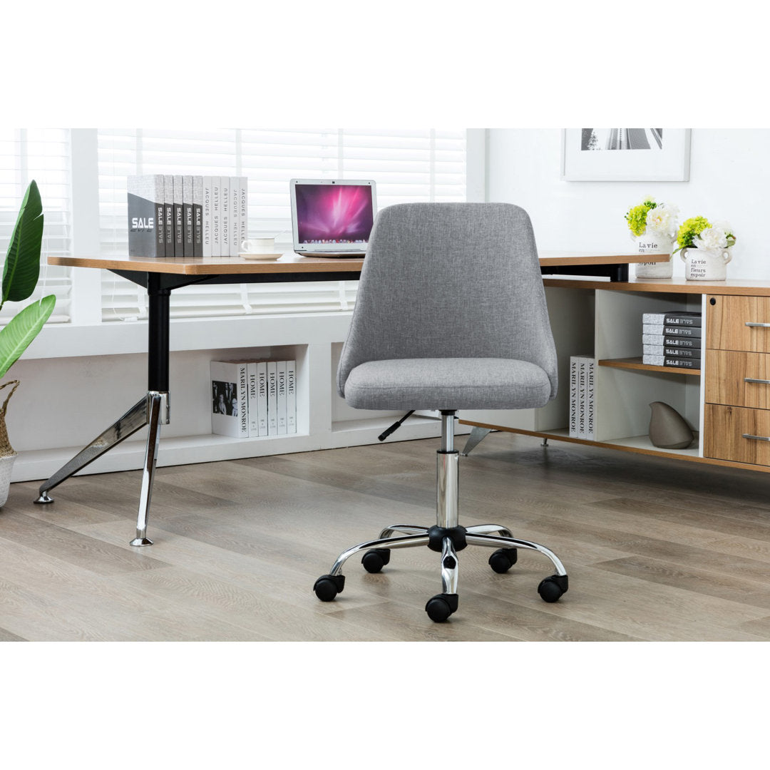Natalia Fabric Upholstered Office Chair with Chrome Base Etta Avenue™ Teen Upholstery Color: Gray