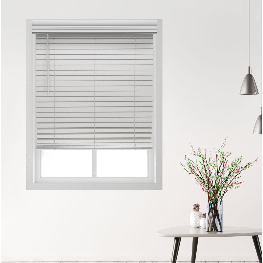 2.5 " Room Darkening Cordless Faux Wood Blind Symple Stuff Color/Finish: White Length: 72", Width: 51"