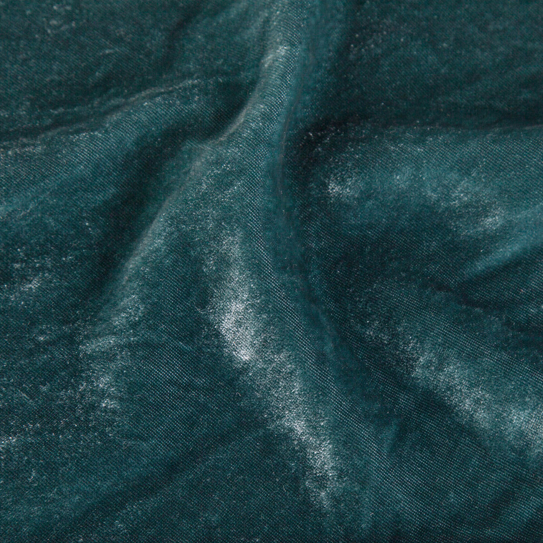 Stella Solid Color Faux Silk Velvet Romantic Western 48x108 inch Single Curtain Panel HiEnd Accents Curtain Color: Teal