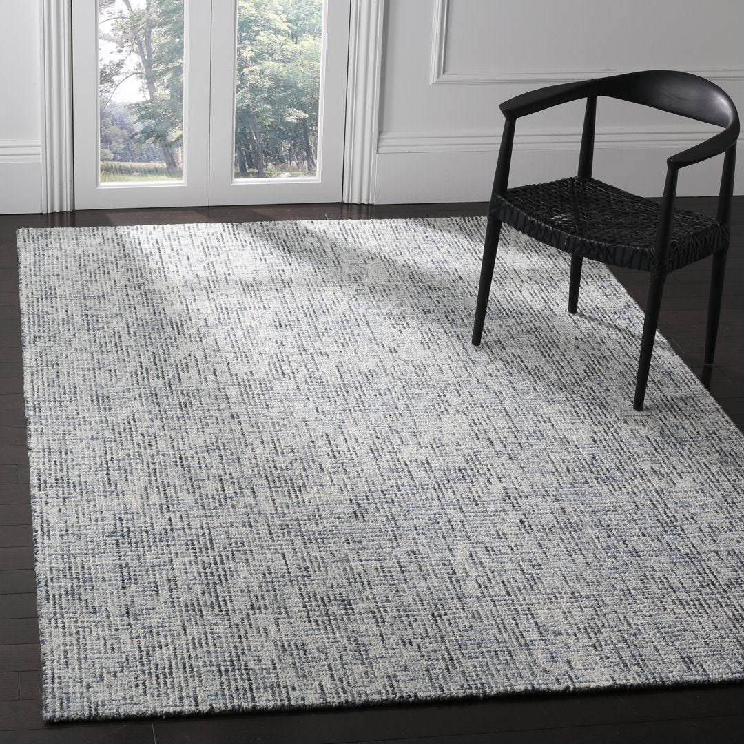 Abstract Hand Tufted Wool Rug Ebern Designs Rug Size: Square 8'