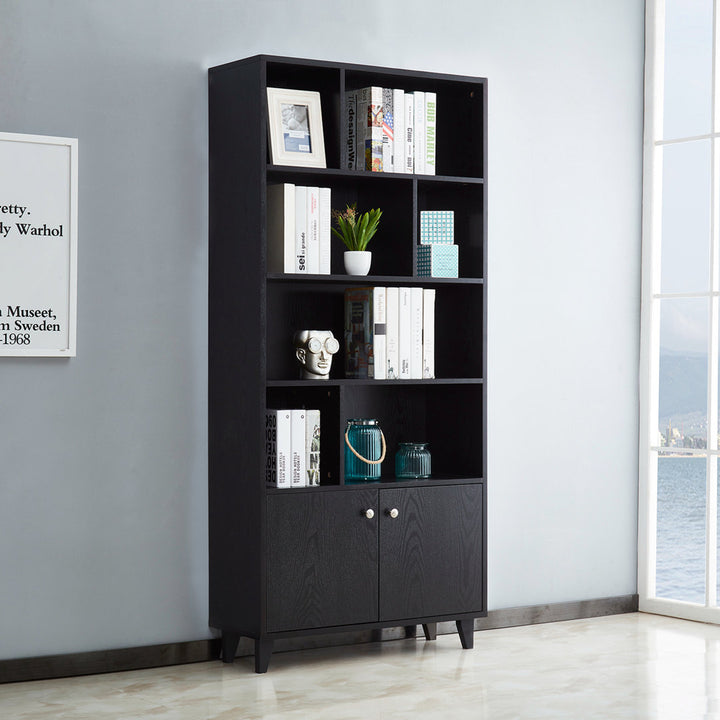 Rathore 68" H x 31.5" W Standard Bookcase Ebern Designs Color: Black