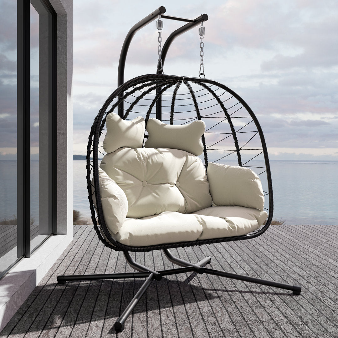 Chousein Egg Chair with Stand for 2 Person Dakota Fields