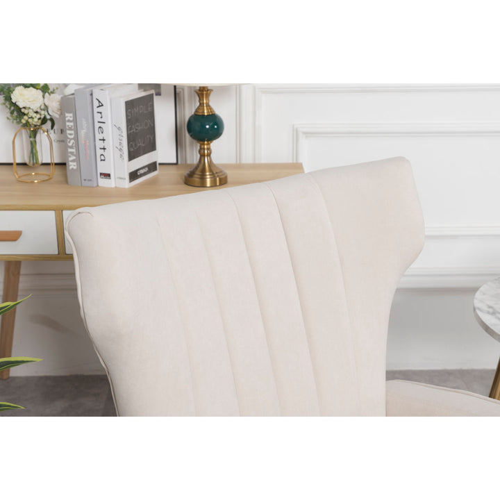 Floreal 27.5" Wide Velvet Wingback Chair Etta Avenue™ Fabric: Beige