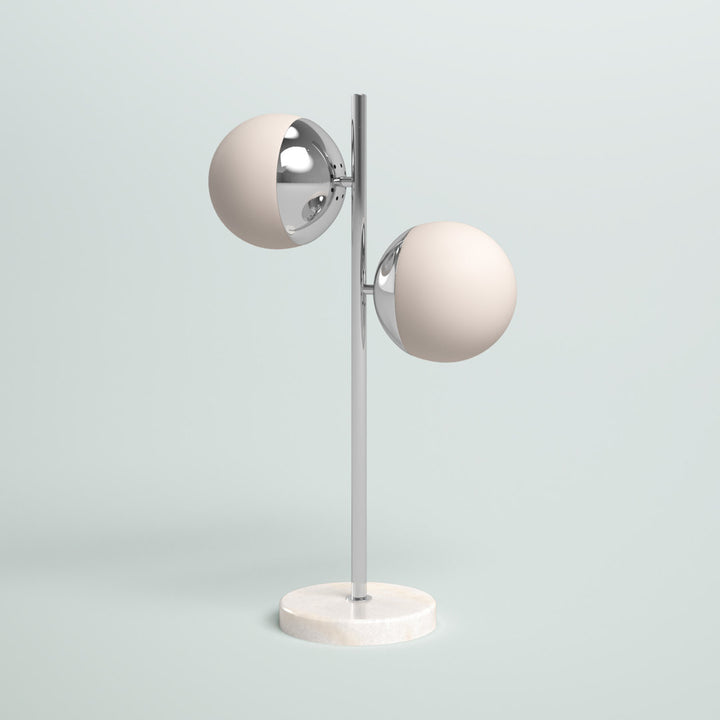 Yearby 23" Table Lamp Mercury Row® Base Color: Chrome, Shade Color: Frosted White
