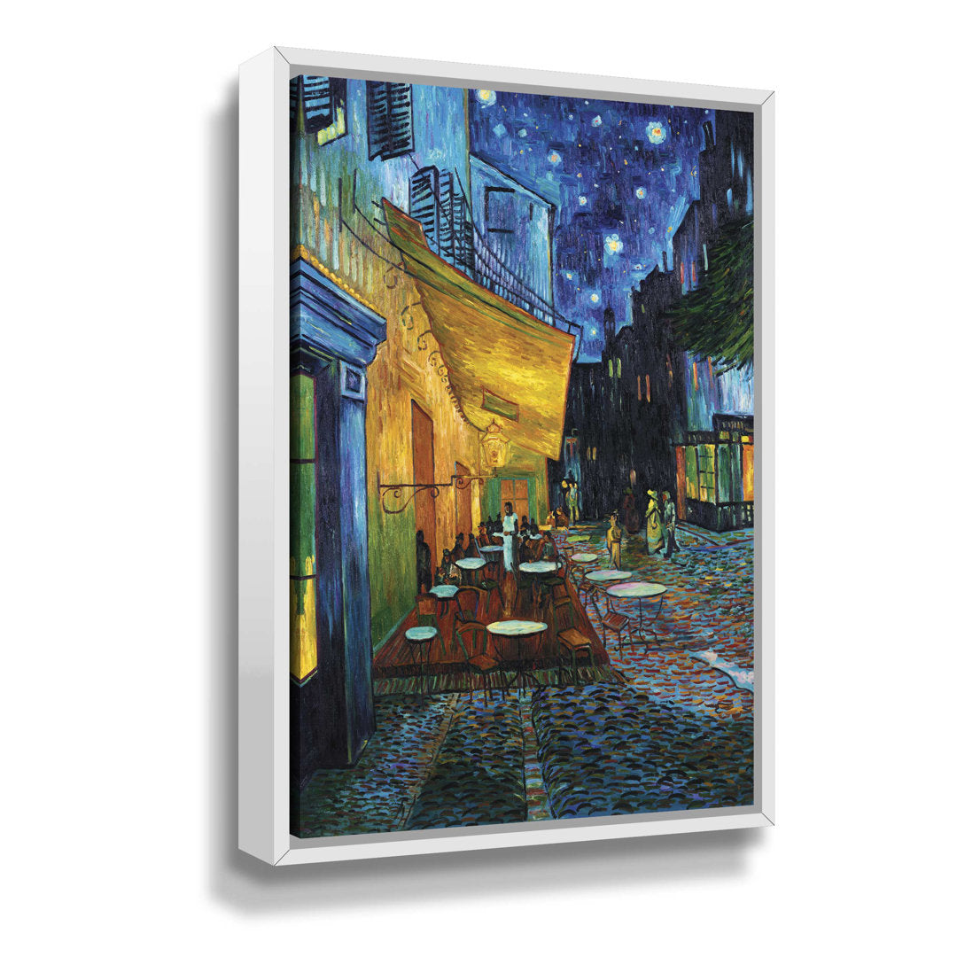 Cafe Terrace at Night by Vincent Van Gogh - Print on Canvas Vault W Artwork Size: 24" H x 18" W Format: White Floater Framed