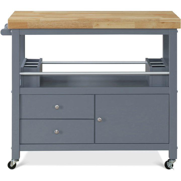 Gerolakkos ClickDecor Anson Kitchen Island Bar Cart with Storage Click Decor