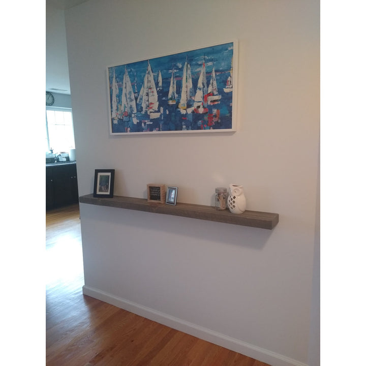Eneas Pine Solid Wood Floating Shelf Millwood Pines Size: 2" H x 36" W x 6" D Finish: Gray