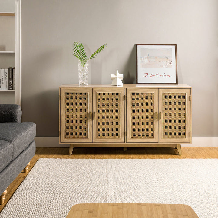 Emily 56.8''Rattan TV Stand With Storage Kelly Clarkson Home Color: Acorn