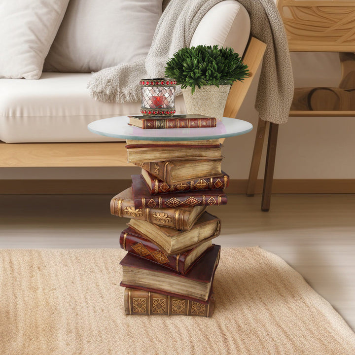 Montegue Stacked Books Glass Figurine Table World Menagerie