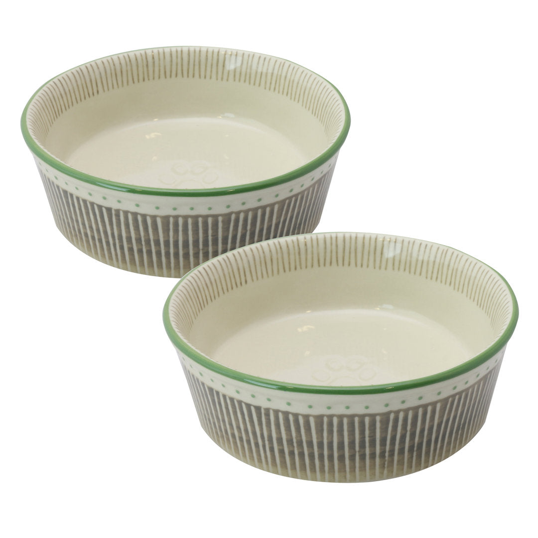 Fido's Diner Stripe Bowl (Set of 2) Grace's Tea Ware