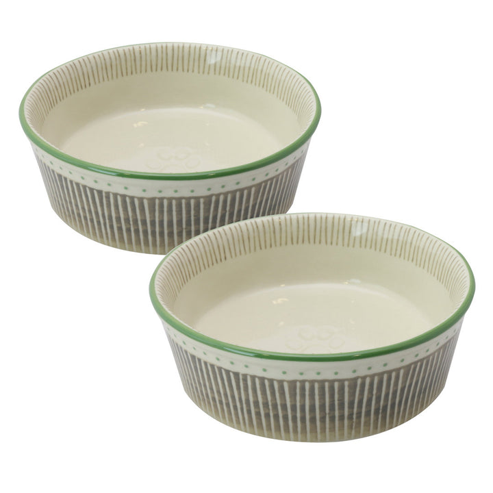 Fido's Diner Stripe Bowl (Set of 2) Grace's Tea Ware