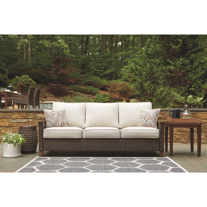 Estill Patio Sofa with Cushions Highland Dunes