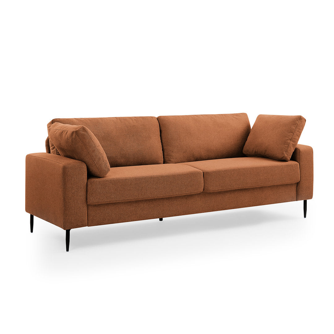 Jeses MINIMORE Modern Style Etta 84.3" Mid-Century Modern Design Sofa Corrigan Studio® Fabric: Rust Linen Blend