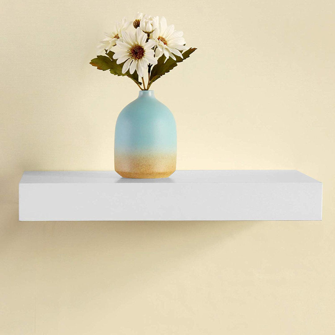 Himmelmann Floating Shelf Ebern Designs Size: 2" H x 59.5" W x 9.25" D Finish: White