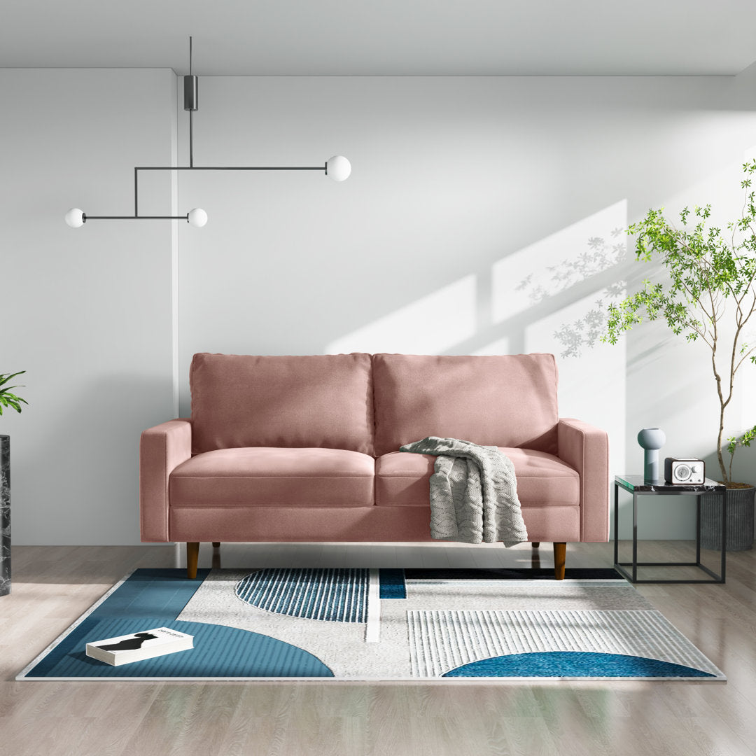 Markham 70" Velvet Square Arm Sofa Willa Arlo™ Interiors Fabric: Rose Polyester