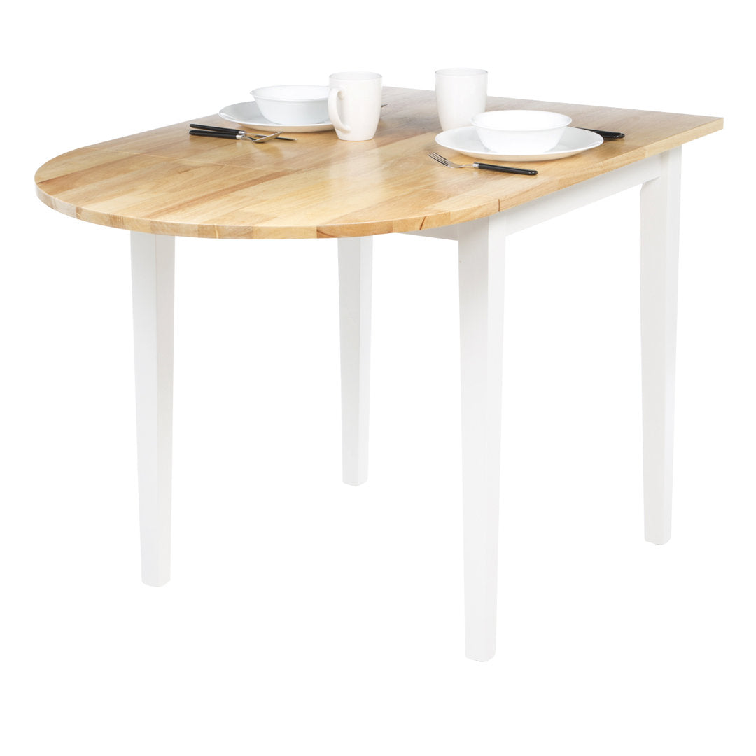 Castellon Drop Leaf Rubber Solid Wood Dining Table Charlton Home® Color: White