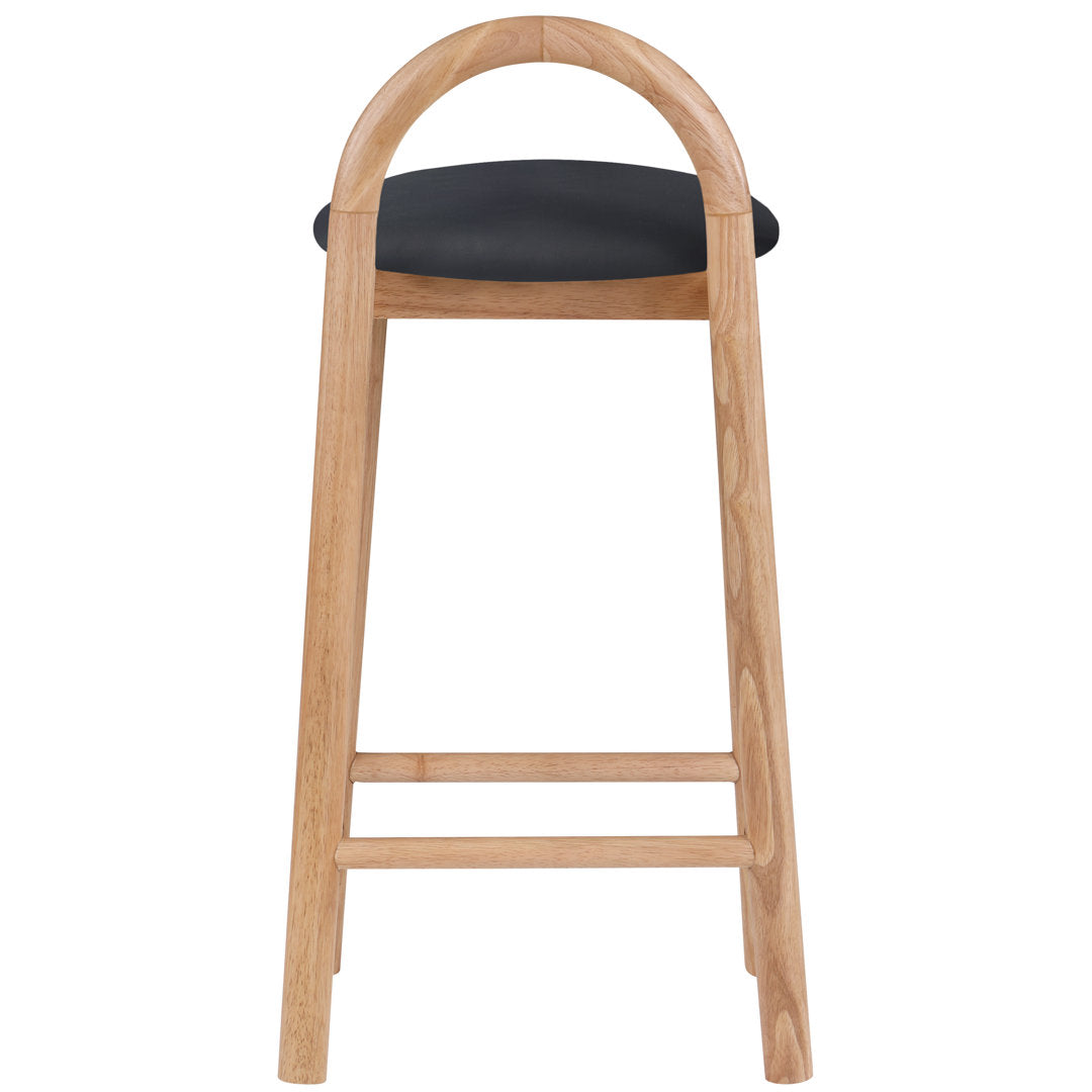Bartolomea 27" Counter Bar Stool Latitude Run® Seat Color: Black, Frame Color: Natural