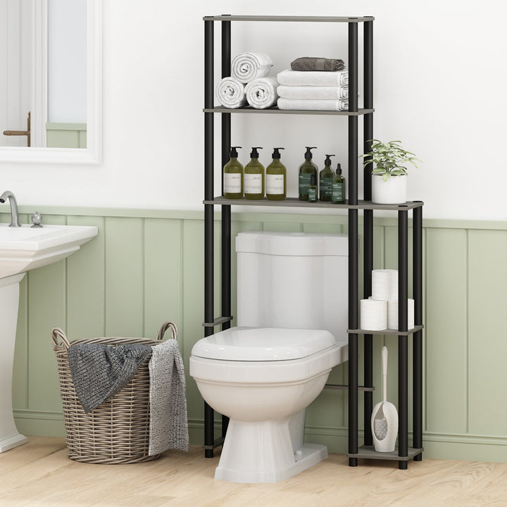 Antonucci 31.1" W x 65.1" H x 9" D Over-The-Toilet Storage Ebern Designs Finish: French Oak Gray/Black