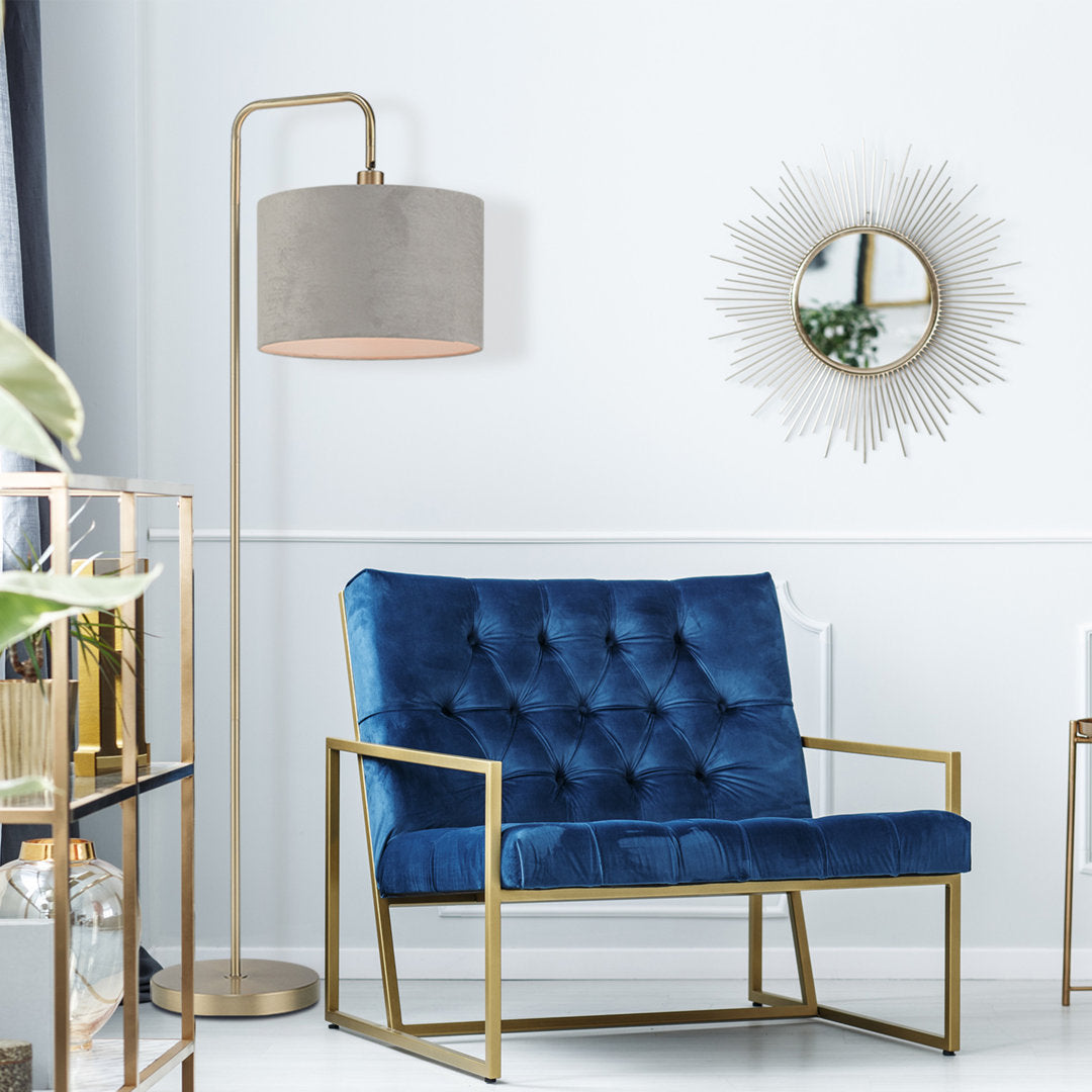 Chattahoochee 58" Arched Floor Lamp Ebern Designs Base Finish: Brass