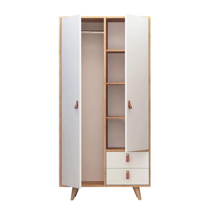 Armoire East Urban Home Color (Body/Front): Oak/White