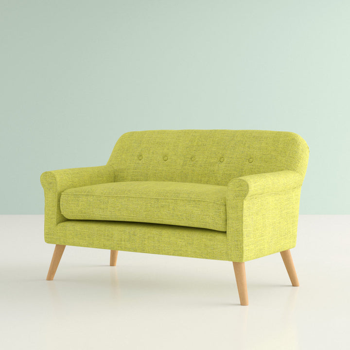 Deby 49.75" Flared Arm Loveseat George Oliver Upholstery Color: Muted Green Polyester