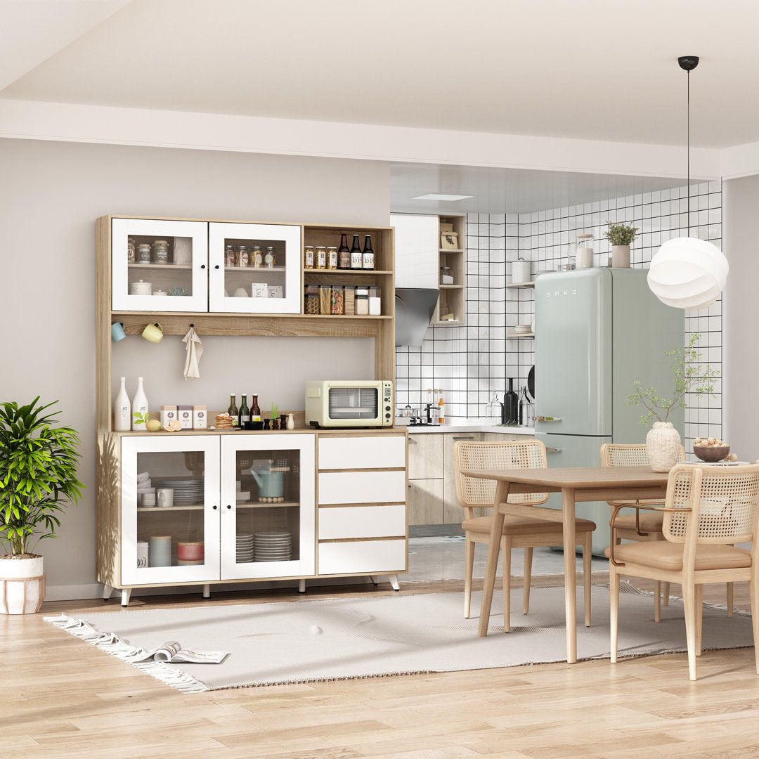 Dorilal 74.8" Kitchen Pantry Tucker Murphy Pet™ Finish: Oak/White