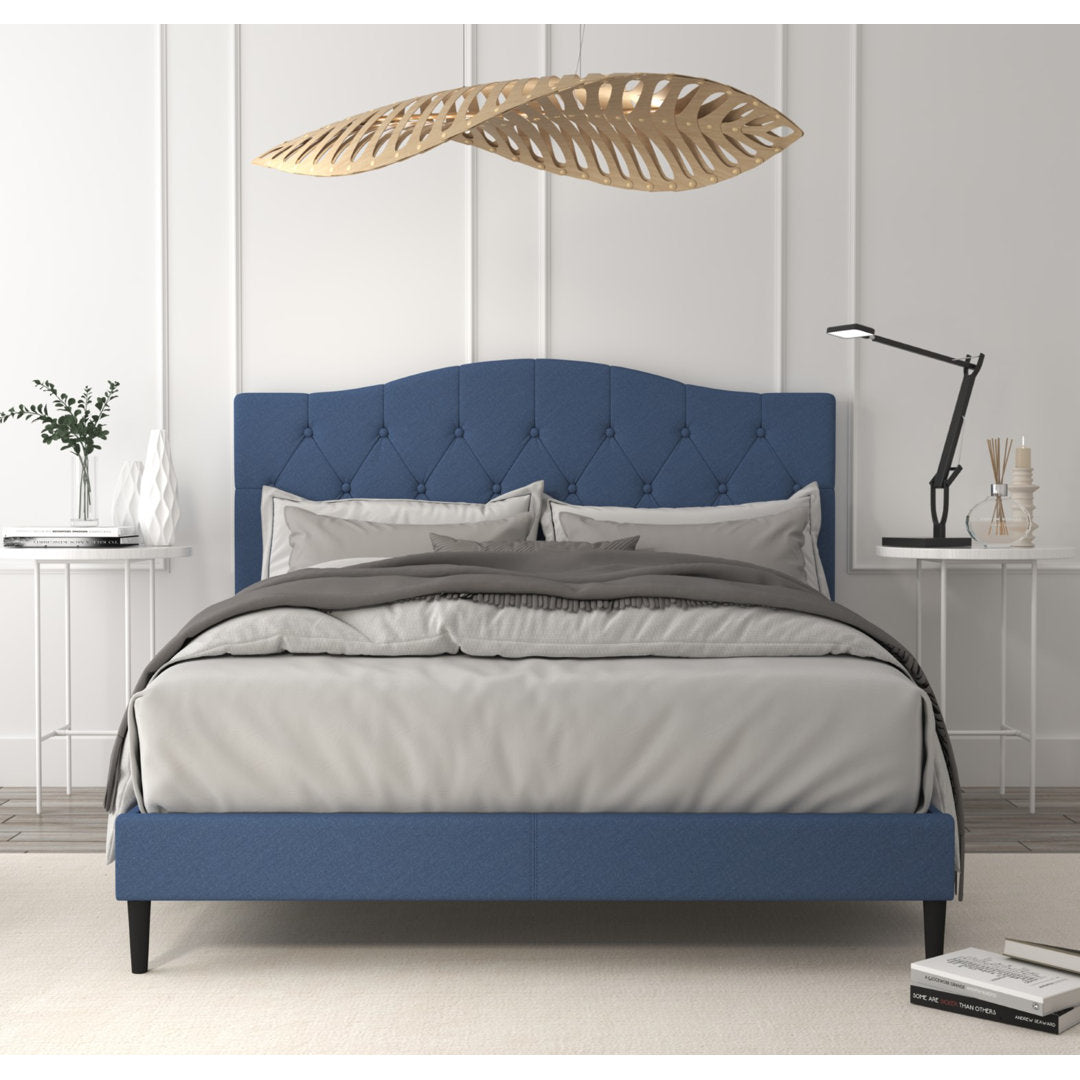 Arnette Tufted Upholstered Low Profile Platform Bed Andover Mills™ Color: Denim Blue Size: King