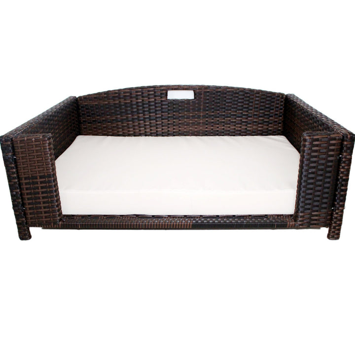 Cristobal Rattan Rectangular Dog Sofa Archie & Oscar™ Size: Large (38.5" W x 26.5" D x 15" H)