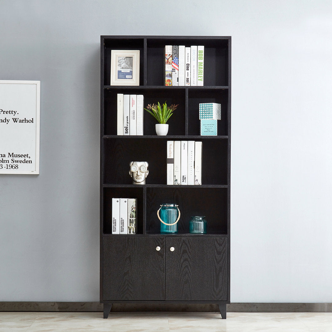 Rathore 68" H x 31.5" W Standard Bookcase Ebern Designs Color: Black