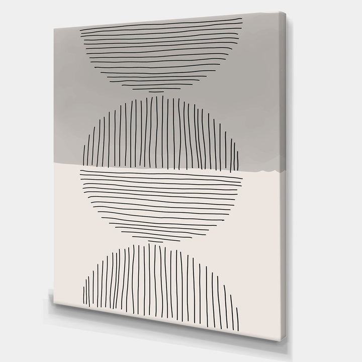 Minimal Geometric Lines and Circle IX - Wrapped Canvas Print East Urban Home Size: 46'' H x 36'' W x 1.5'' D