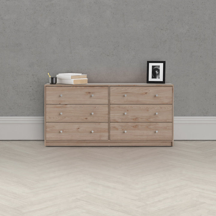 Guilford 6 Drawer 56.34" W Double Dresser Wade Logan® Color: Jackson Hickory