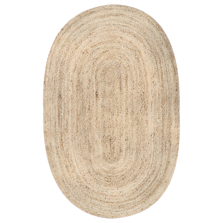 Natural Jute Area Rug Breakwater Bay Rug Size: Oval 3' x 5'