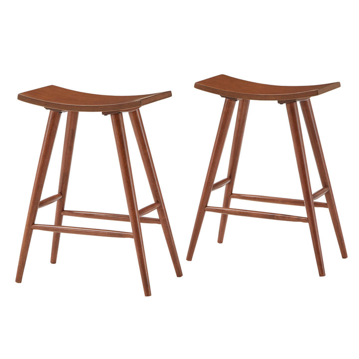 Ashray Solid Wood 24.25" Counter Stool (Set of 2) Wade Logan® Color: Oak
